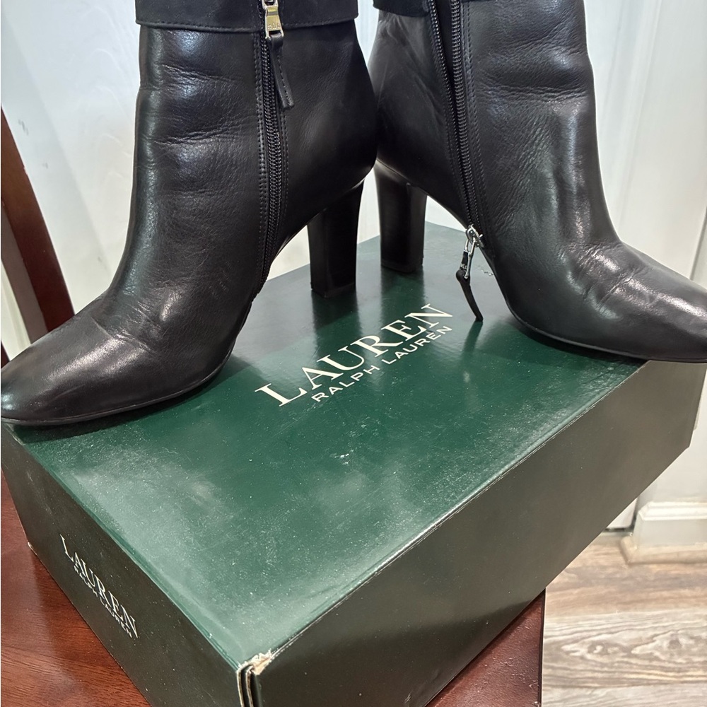 Ralph Lauren Black Heeled Boots for Women - Picture 10 of 13
